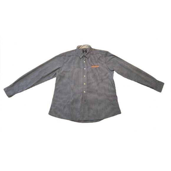 ⭐️ Chicago‎ Bears Antigua Navy Orange Embroidered Button Down Cotton Shirt XL - Picture 1 of 9